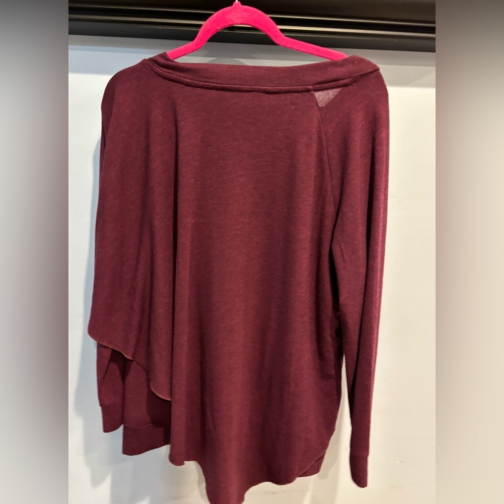 Soft Surroundings Madeline Tunic Poncho Sweater. Maroon color. Size‎ XL Petite. - Picture 5 of 7